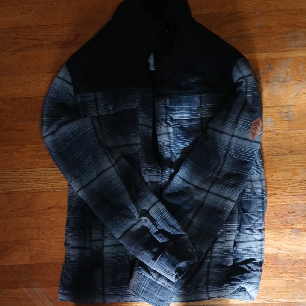 NWOT Free Country Fleece Lined Men's Dark Plaid Shirt Jacket